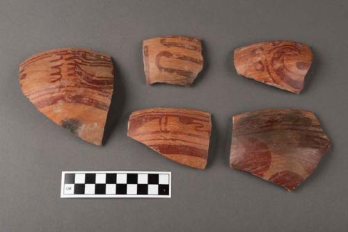 36 potsherds - heavy line decoration