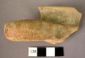 Rim potsherd with painted horizontal handle