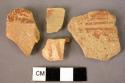 Rim potsherd; 3 potsherds