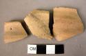 2 rim potsherds; 1 potsherd - thin late ware, slipped