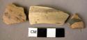 3 potsherds - painted horizontal stripes