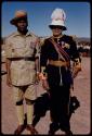 Chief Kgari Sechele and head of the color guard in uniform