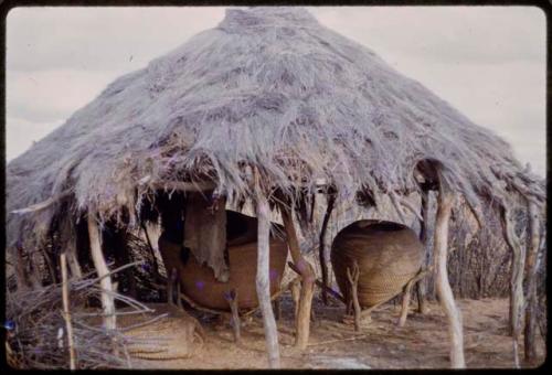 Corn baskets in a hut