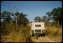 Expedition Land Rover on a road, leaving Elia's kraal