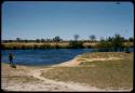 Man standing next to the Okavango River