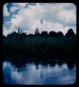 Distant view of Andara Mission from the Okavango River