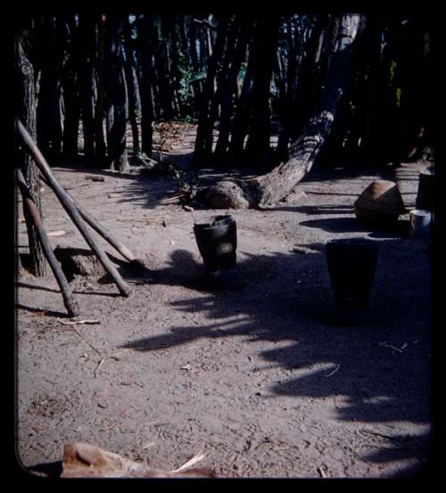 Interior view of kraal along the Kavango River