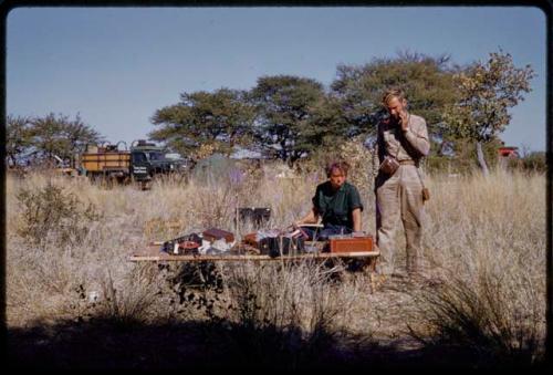 Elizabeth Marshall and Daniel Blitz synching sound recordings