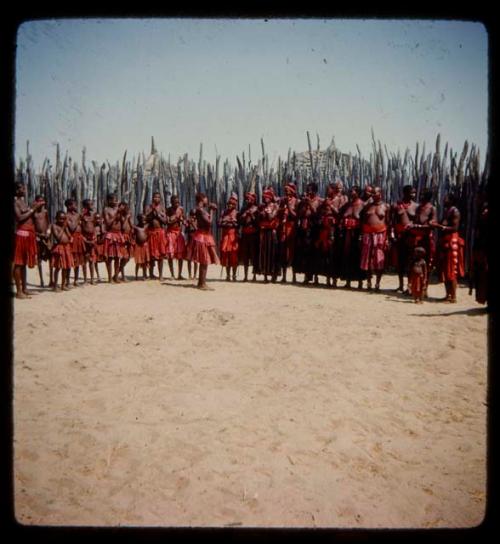 Nehemiah's wives and children standing in a line