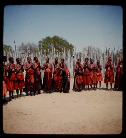 Nehemiah's wives and children standing in a line