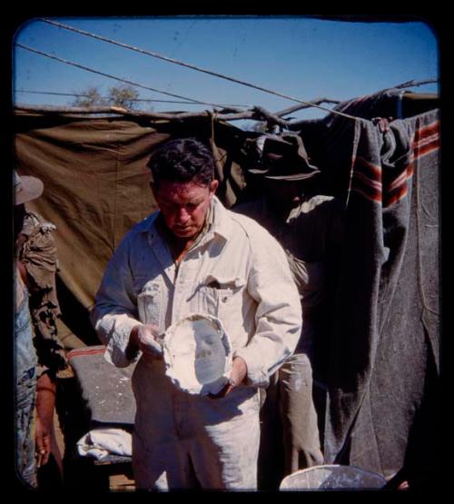 Eric Williams displaying a finished face cast