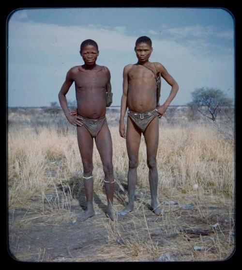 Portraits: Two young men standing