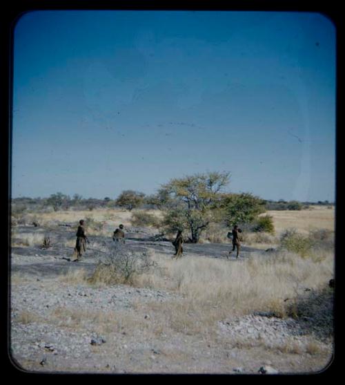 Water: Group of people walking, with a man carrying a pot on a stick in front