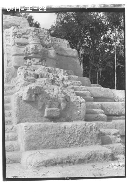 Masks 4, 12: north stair from N