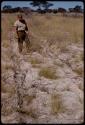 Theunis Berger pointing out branches in ruts