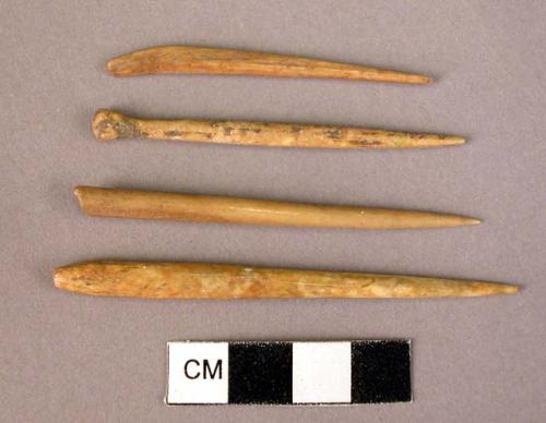 16 bone points and fragments pointed at one end