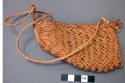Triangular basketry bag, vegetable fiber