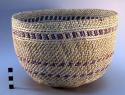 Large twined willow basket bowl used for making mush