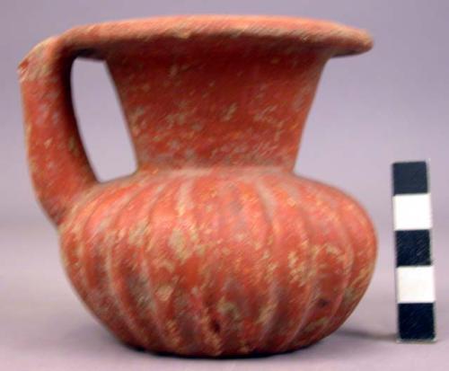 Jar, fluted, spout-handled