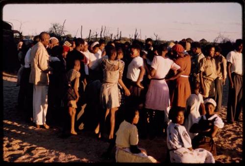 Choir singing at a school in the late afternoon