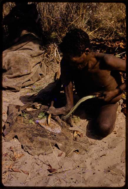 Oukwane scraping fibers for string