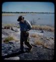 Expedition: Dr. Wagner walking near pan