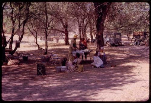 Women working for the expedition, ironing