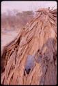 Close-up of a hut made from bark in D/ao's werft