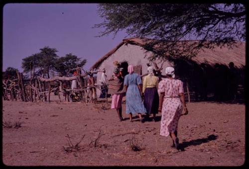 Group of women approaching a church