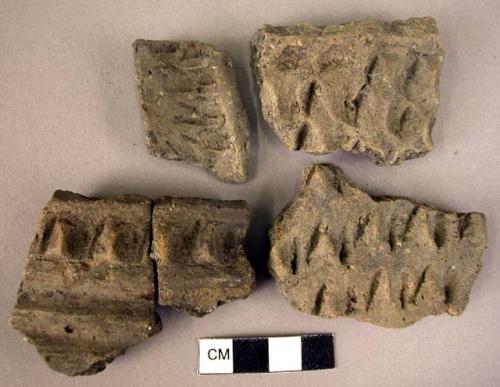 4 rusticated ware sherds