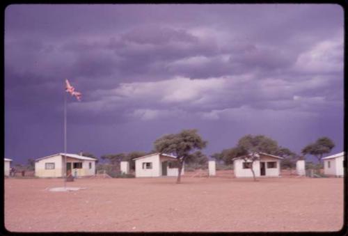 Station staff houses, with British flag flying