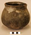 Ceramic jar, rounded body, extended rim, plain