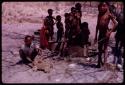 Children at camp with homemade toy truck