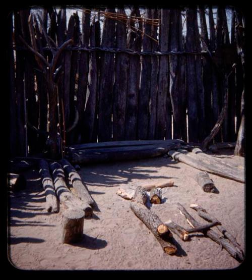 Reception area inside a fence