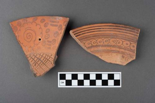 5 Aztec ware potsherds