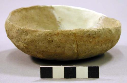 Undecorated small pottery bowl