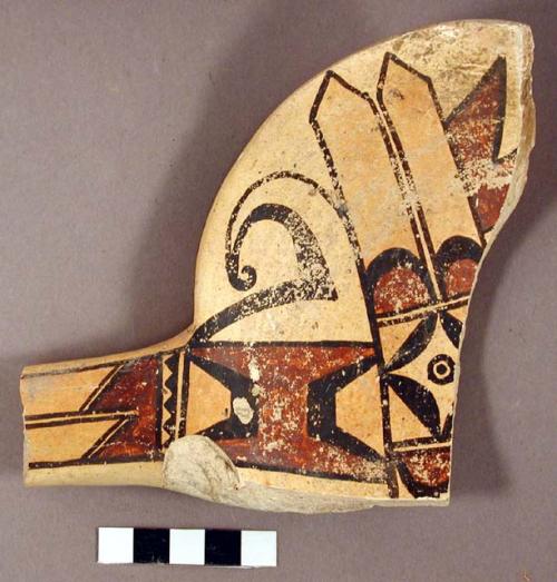 Part of sikyatki polychrome pottery ladle