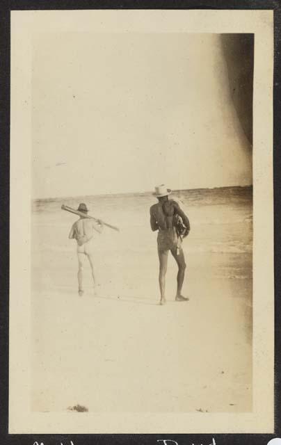 Muddy and David returning to the launch, Tancah, 1922