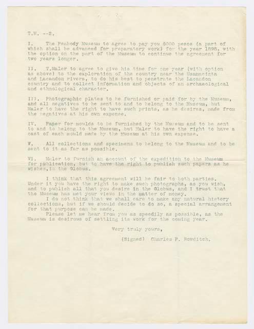 Letter from Charles P. Bowditch to Teoberto Maler, October 25, 1897, page 2