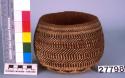 Food basket with tan and brown geometric designs
