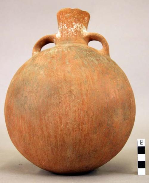 Jar, oval , red pottery handles