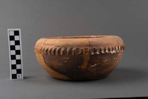 Wooden model of four-fifths of a bowl