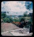 Morris family flower garden, overlooking the river (double exposure)