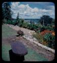 Morris family flower garden, overlooking the river