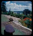 Morris family flower garden, overlooking the river