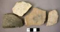 4 coarse plain ware pottery fragments - unidentified