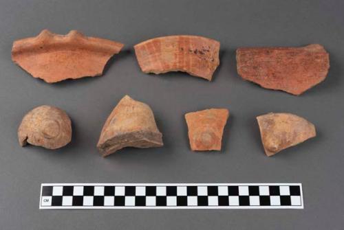 66 potsherds- Orange wares