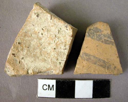 2 painted potsherds