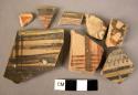 4 rim potsherds; 4 potsherds