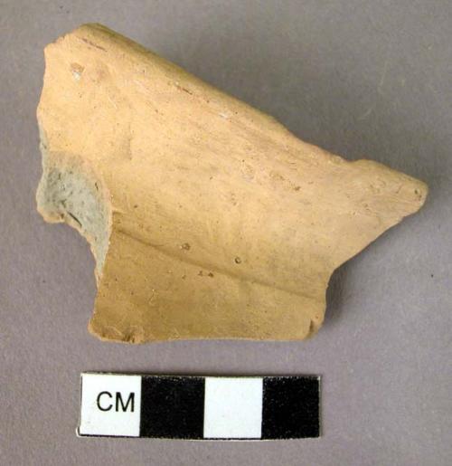 Rim potsherd - yellow slipped plain ware